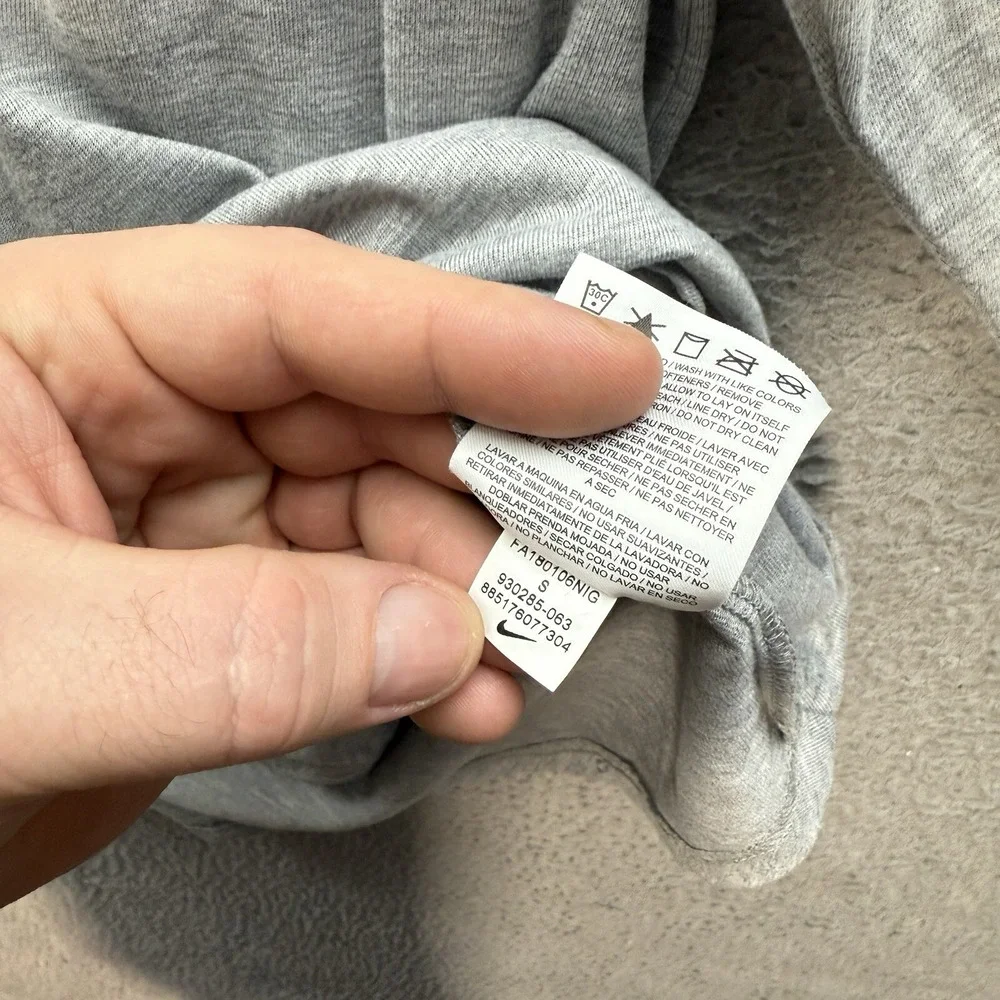 Nike Shirt Womens Small Gray‎ White Dri Fit Long Sleeve Small Swoosh Athleisure